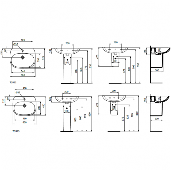Раковина Ideal Standard Tesi T352201 60 см , изображение 3