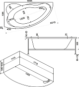 Акриловая ванна Bas Лагуна В 00019 170х120 L , изображение 9