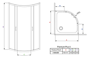 Фото Душевой уголок Radaway Premium Plus A 90x190 прозрачное стекло