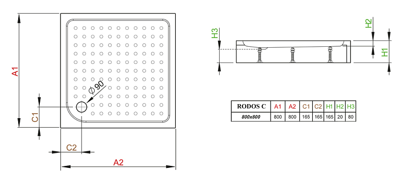 Поддон для душа Radaway Rodos C800 , изображение 3