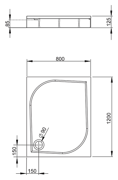 Поддон для душа Radaway Paros D1200 , изображение 3
