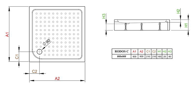 Поддон для душа Radaway Rodos C900 , изображение 3