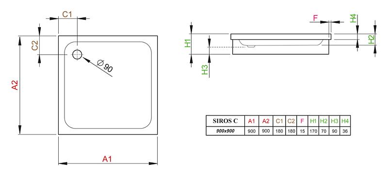 Поддон для душа Radaway Siros C900 , изображение 3