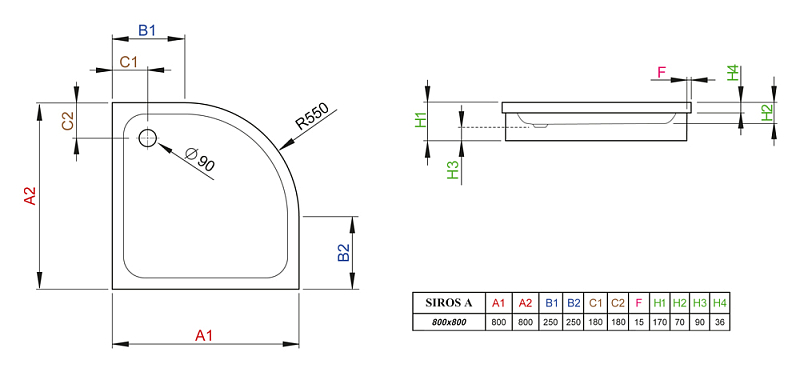 Поддон для душа Radaway Siros A800 , изображение 3