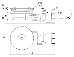 Фото Сифон для поддона Radaway Turboflow Slim D90 R400
