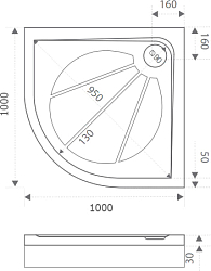 Фото Поддон для душа Good Door Эклипс 100x100