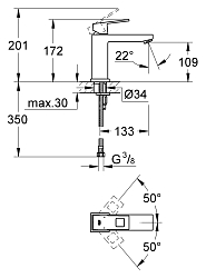 Фото Смеситель Grohe Eurocube 23446000 для раковины