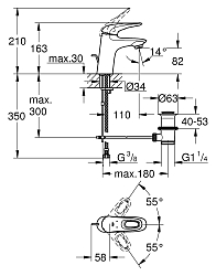Фото Смеситель Grohe Eurostyle New 33558003 для раковины
