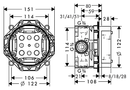 Скрытая часть Hansgrohe Ibox Universal 01800180 , изображение 2