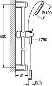 Душевой гарнитур Grohe Tempesta New 27853001 , изображение 2