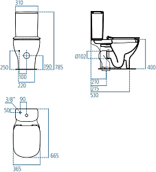 Фото Унитаз-компакт Ideal Standard Tesi AquaBlade T008701 без бачка и сиденья