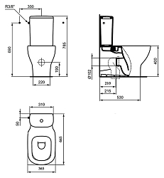 Фото Унитаз-компакт Ideal Standard Tesi T008201 без бачка и сиденья