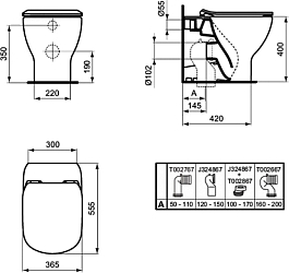 Фото Унитаз приставной Ideal Standard Tesi AquaBlade T007701