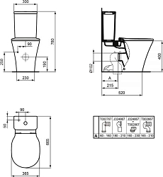 Фото Унитаз-компакт Ideal Standard Connect Air AquaBlade E013701 без бачка и сиденья
