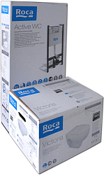 Фото Комплект Roca Victoria Pack 893100000 подвесной унитаз + инсталляция + кнопка + сиденье