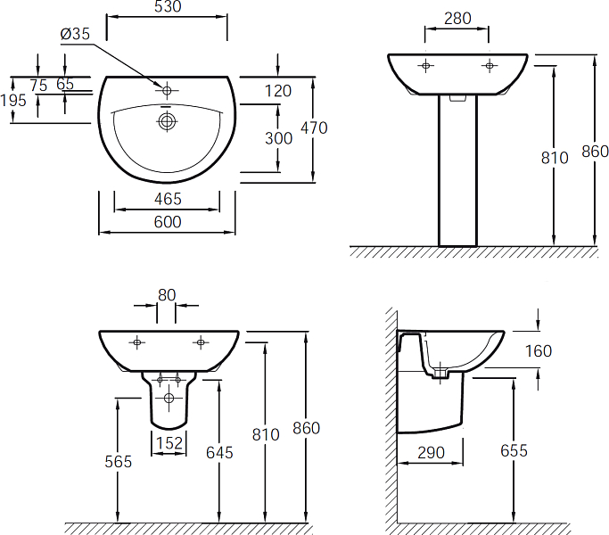 Раковина Jacob Delafon Patio E4159NG-00 60 см , изображение 5