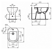 Биде напольное Ideal Standard Tempo T510201 , изображение 3