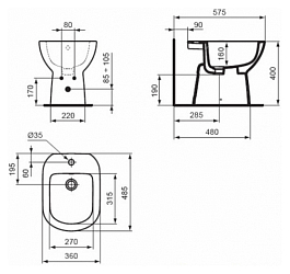 Фото Биде напольное Ideal Standard Tempo T510201