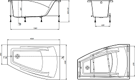 Акриловая ванна Roca Hall Angular 150x100 R , изображение 10