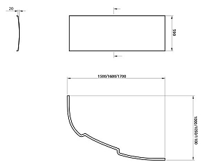 Фото Экран Ravak Asymmetric 150 см L cz44100000 с креплением