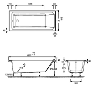 Акриловая ванна Jacob Delafon Sofa 170x75 , изображение 9
