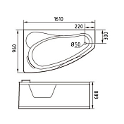 Изображение Акриловая ванна Gemy G9046 B L 160х95 Акриловая ванна Gemy G9046 B L 160х95 , изображение 4