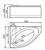 Акриловая ванна Gemy G9009 B L 150х100 , изображение 4