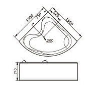 Акриловая ванна Gemy G9041 B 150х150 , изображение 3