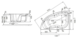 Акриловая ванна Jacob Delafon Micromega Duo 150x100 L , изображение 3