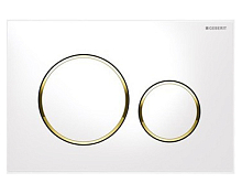 Кнопка смыва Geberit Sigma 20 115.882.KK.1 белая, золото , изображение 1