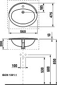 Раковина Roca Adora 56x47,5 , изображение 2