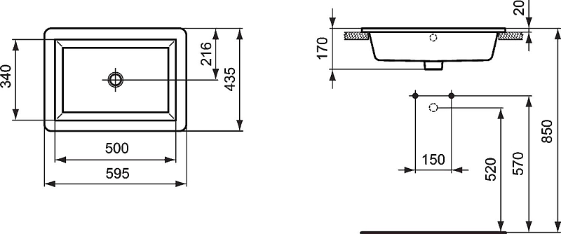 Раковина Ideal Standard Strada K078001 60 см , изображение 4