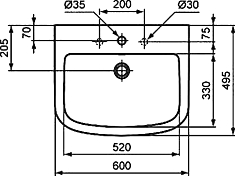 Раковина Ideal Standard Tempo T056401 60 см , изображение 10