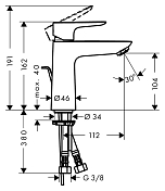 Смеситель Hansgrohe Talis E 71710000 для раковины , изображение 5