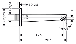 Излив Hansgrohe Logis 71410000 для ванны , изображение 2