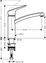 Фото Смеситель Hansgrohe Logis 71832000 для кухонной мойки