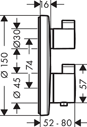 Фото Термостат Hansgrohe Ecostat S 15758000 для ванны с душем