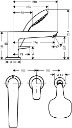 Фото Смеситель Hansgrohe Talis E 71731000 на борт ванны