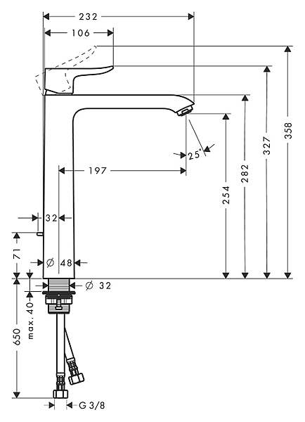 Смеситель Hansgrohe Metris 31082000 для раковины , изображение 8