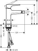 Смеситель Hansgrohe Metropol 32520000 для биде , изображение 2