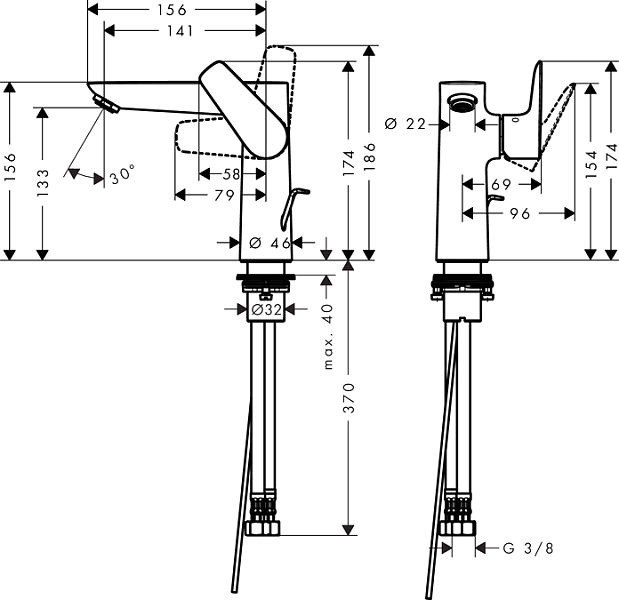 Смеситель Hansgrohe Talis E 71754000 для раковины , изображение 2
