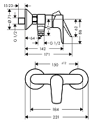 Смеситель Hansgrohe Talis E 71760000 для душа , изображение 2