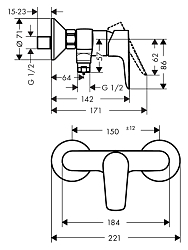 Фото Смеситель Hansgrohe Talis E 71760000 для душа