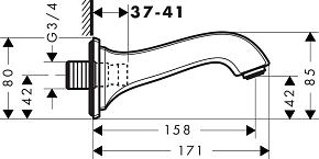 Фото Излив Hansgrohe Metropol Classic 13425000 для ванны