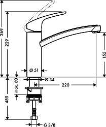 Фото Смеситель Hansgrohe Focus 31806800 для кухонной мойки