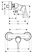 Смеситель Hansgrohe Talis S 72600000 для душа , изображение 2