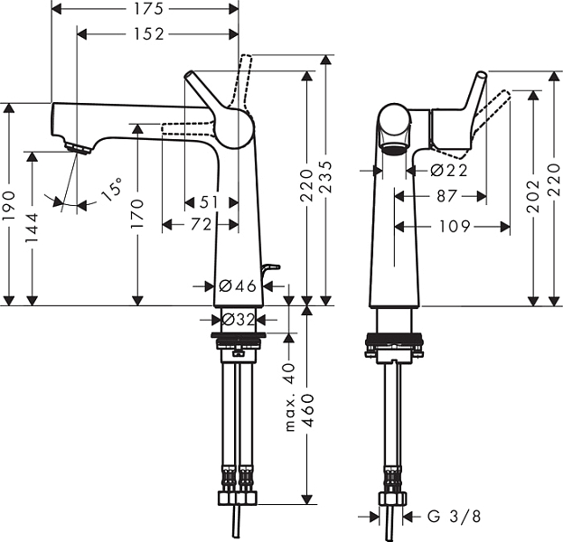 Смеситель Hansgrohe Talis S 72113000 для раковины , изображение 2