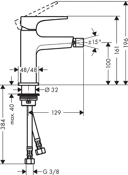 Смеситель Hansgrohe Metropol 74520000 для биде , изображение 2