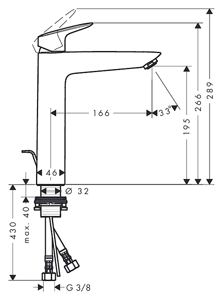 Смеситель Hansgrohe Logis 71090000 для раковины , изображение 5