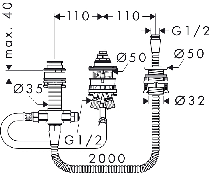 Скрытая часть Hansgrohe Logis 13439180 , изображение 2